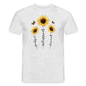 Fleurs d’été Fleur Inspiration Dicton de motivation - T-shirt homme - gris chiné - Devant - AI Model Male 178 dark (178cm)