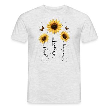 Fleurs d’été Fleur Inspiration Dicton de motivation - T-shirt homme - gris chiné - Devant - AI Model Male 178 dark (178cm)