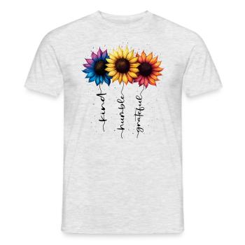 Summer Flowers Flower Inspiration Motivational Saying - Men's T-Shirt - heather grey - Front - AI Model Male 178 dark (178cm)