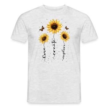Summer Flowers Flower Inspiration Motivational Saying - Men's T-Shirt - heather grey - Front - AI Model Male 178 dark (178cm)