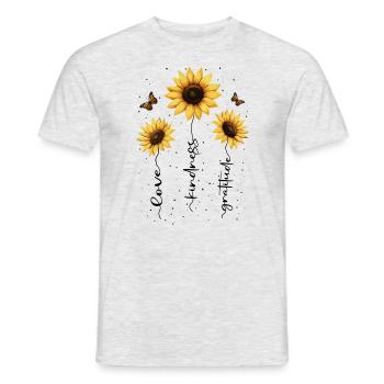 Fleurs d’été Fleur Inspiration Dicton de motivation - T-shirt homme - gris chiné - Devant - AI Model Male 178 dark (178cm)