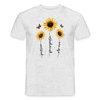 Summer Flowers Flower Inspiration Motivational Saying - Men's T-Shirt - heather grey - Front - AI Model Male 178 dark (178cm)