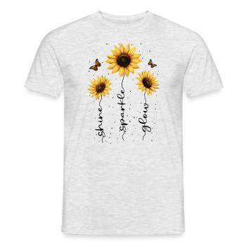 Fleurs d’été Fleur Inspiration Dicton de motivation - T-shirt homme - gris chiné - Devant - AI Model Male 178 dark (178cm)