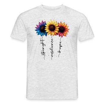Summer Flowers Flower Inspiration Motivational Saying - Men's T-Shirt - heather grey - Front - AI Model Male 178 dark (178cm)