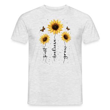Fleurs d’été Fleur Inspiration Dicton de motivation - T-shirt homme - gris chiné - Devant - AI Model Male 178 dark (178cm)