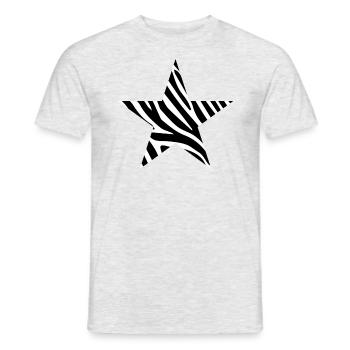 Zebra Stern star zebra - Männer T-Shirt - Grau meliert - Vorne - AI Model Male 178 dark (178cm)