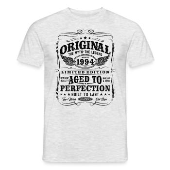 1994 Vintage Born Vintage Rétro Anniversaire - T-shirt homme - gris chiné - Devant - AI Model Male 178 dark (178cm)
