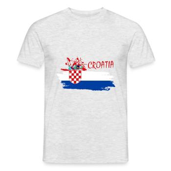 Croatia Hrvatska Kroatien i love croatia - Männer T-Shirt - Grau meliert - Vorne - AI Model Male 178 dark (178cm)