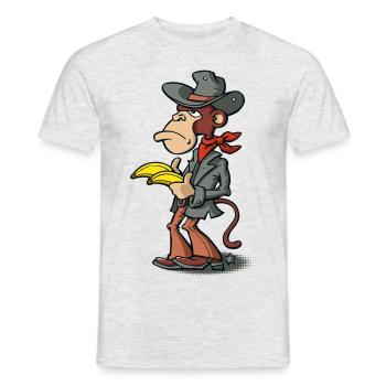 VL101A_Cowboyaffe_4c - Männer T-Shirt - Grau meliert - Vorne - AI Model Male 178 dark (178cm)