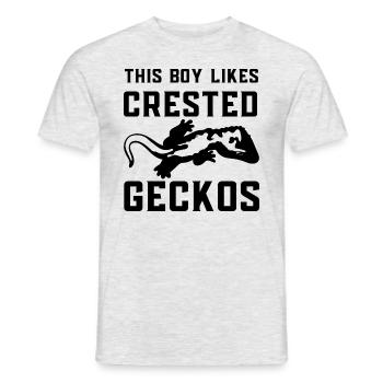 Un garçon aime les geckos huppés, la faune et la - T-shirt homme - gris chiné - Devant - AI Model Male 178 dark (178cm)