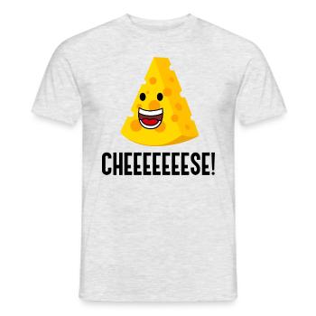 Cheeeeese Funny Quote Cheesemaker Organic Food - Men's T-Shirt - heather grey - Front - AI Model Male 178 dark (178cm)