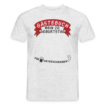 Guestbook My 20th Birthday Gift Idea - Men's T-Shirt - heather grey - Front - AI Model Male 178 dark (178cm)