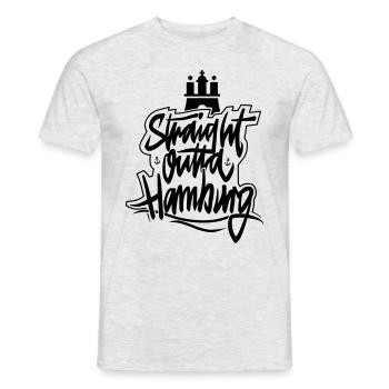 Straight Outta Hamburg - Vektor schwarz - Männer T-Shirt - Grau meliert - Vorne - AI Model Male 178 dark (178cm)