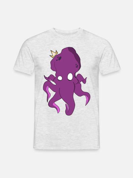 König Octopus - Männer T-Shirt - Grau meliert