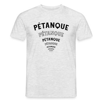 Petanque Boule Ball Outfit pour Bouler Boules - T-shirt homme - gris chiné - Devant - AI Model Male 178 dark (178cm)