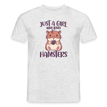 Juste une fille qui aime hamsters Hamster doré - T-shirt homme - gris chiné - Devant - AI Model Male 178 dark (178cm)