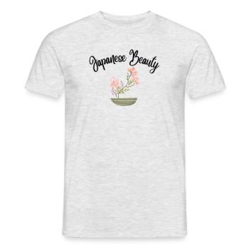 Japanese Beauty Ikebana - Men's T-Shirt - heather grey - Front - AI Model Male 178 dark (178cm)