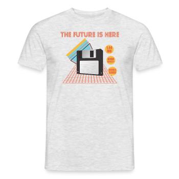 Floppy Disc The Future Is Here Vintage Design - Men's T-Shirt - heather grey - Front - AI Model Male 178 dark (178cm)