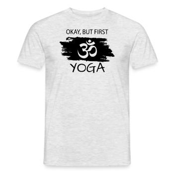 Yoga - Männer T-Shirt - Grau meliert - Vorne - AI Model Male 178 dark (178cm)