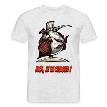 La Bécasse, Moi Je La Chasse ! - T-shirt homme - gris chiné - Devant - AI Model Male 178 dark (178cm)