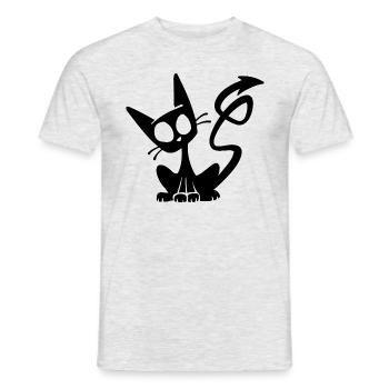 Devil Black Cat - T-shirt homme - gris chiné - Devant - AI Model Male 178 dark (178cm)