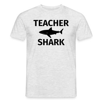 Requin enseignant. Cadeaux sympas pour les professeurs. - T-shirt homme - gris chiné - Devant - AI Model Male 178 dark (178cm)