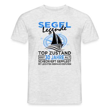 Segel Legende 30 Jahre - Segeln - Segelboot - Männer T-Shirt - Grau meliert - Vorne - AI Model Male 178 dark (178cm)