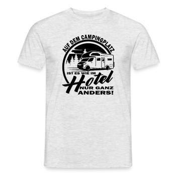 Camping - Wohnmobil - Wohnwagen - Campingfreunde - Männer T-Shirt - Grau meliert - Vorne - AI Model Male 178 dark (178cm)