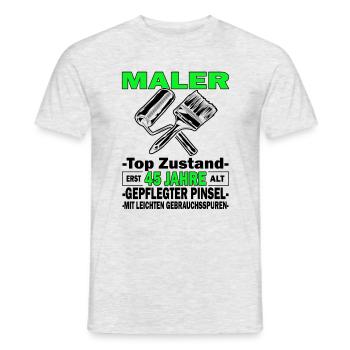 Maler Top Zustand - 45. Geburtstag - Männer T-Shirt - Grau meliert - Vorne - AI Model Male 178 dark (178cm)