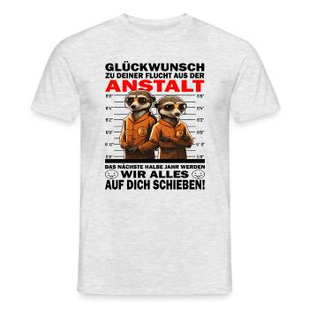 Glückwunsch zur Flucht aus der Anstalt Jobwechsel - Männer T-Shirt - Grau meliert - Vorne - AI Model Male 178 dark (178cm)