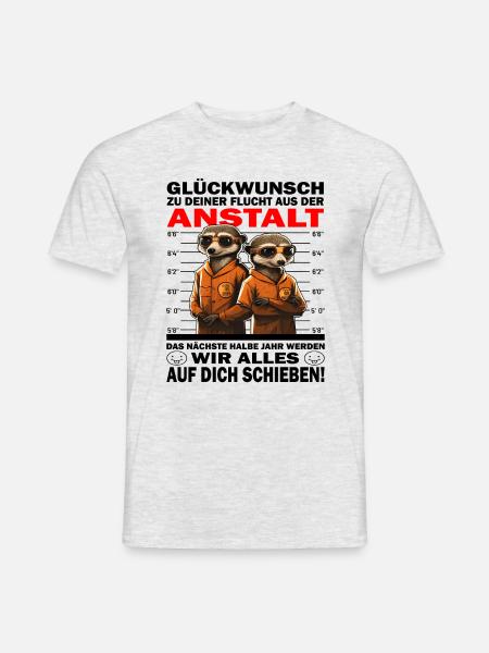 Glückwunsch zur Flucht aus der Anstalt Jobwechsel - Männer T-Shirt - Grau meliert