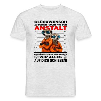 Glückwunsch zur Flucht aus der Anstalt Jobwechsel - Männer T-Shirt - Grau meliert - Vorne - AI Model Male 178 dark (178cm)