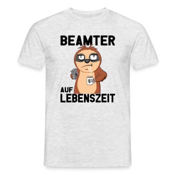Beamtensprüche - öffentlicher Dienst - Faultier - Männer T-Shirt - Grau meliert - Vorne - AI Model Male 178 dark (178cm)