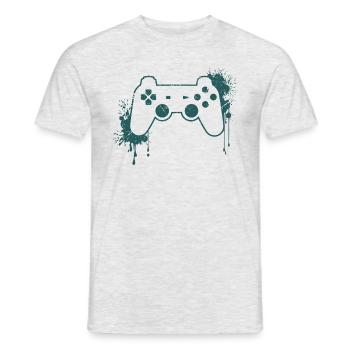 CONTROLLER RETRO - Männer T-Shirt - Grau meliert - Vorne - AI Model Male 178 dark (178cm)