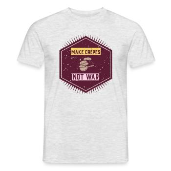 Make crepes not war - Men's T-Shirt - heather grey - Front - AI Model Male 178 dark (178cm)