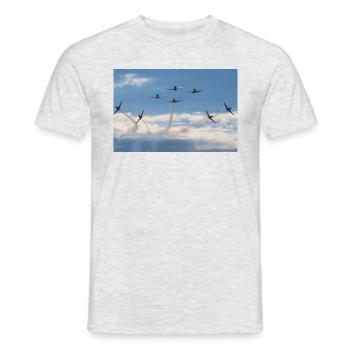 PC-7 Team of the Swiss Air Force - Men's T-Shirt - heather grey - Front - AI Model Male 178 dark (178cm)
