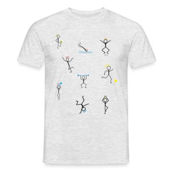 Es lebe der Sport - Männer T-Shirt - Grau meliert - Vorne - AI Model Male 178 dark (178cm)