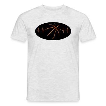 Basketball Herzschlag heartbeat Streetball - Männer T-Shirt - Grau meliert - Vorne - AI Model Male 178 dark (178cm)