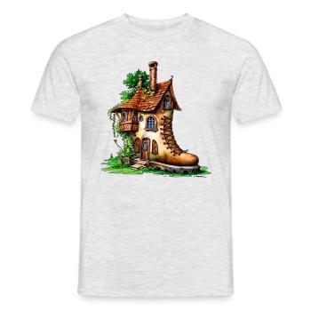 Old Boot House - Men's T-Shirt - heather grey - Front - AI Model Male 178 dark (178cm)