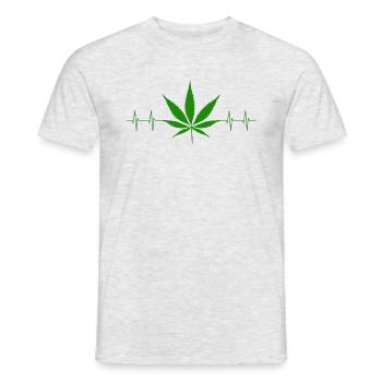 Kiffen Weed Ganja - Männer T-Shirt - Grau meliert - Vorne - AI Model Male 178 dark (178cm)