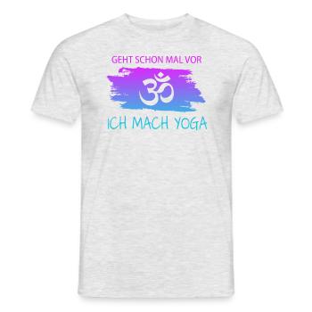Yoga, Spruch - Männer T-Shirt - Grau meliert - Vorne - AI Model Male 178 dark (178cm)