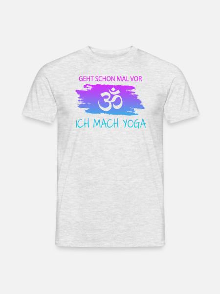 Yoga, Spruch - Männer T-Shirt - Grau meliert