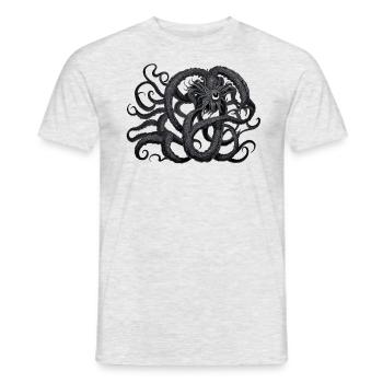 Krake Oktopus Mutant Zombie Hybrid Kreatur - Männer T-Shirt - Grau meliert - Vorne - AI Model Male 178 dark (178cm)