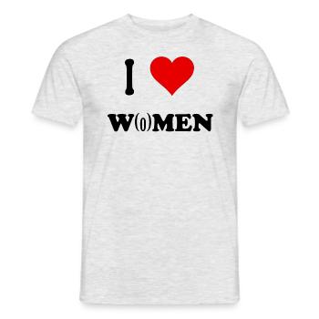 ich liebe Frauen, i love women, lustiger Spruch - Männer T-Shirt - Grau meliert - Vorne - AI Model Male 178 dark (178cm)