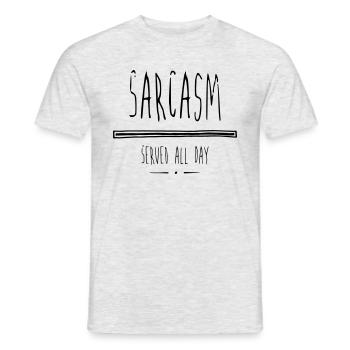 Sarcasm - Men's T-Shirt - heather grey - Front - AI Model Male 178 dark (178cm)