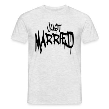Graffiti Just married Logo lustig - T-shirt homme - gris chiné - Devant - AI Model Male 178 dark (178cm)