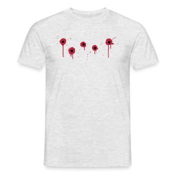 Einschussloecher - Männer T-Shirt - Grau meliert - Vorne - AI Model Male 178 dark (178cm)