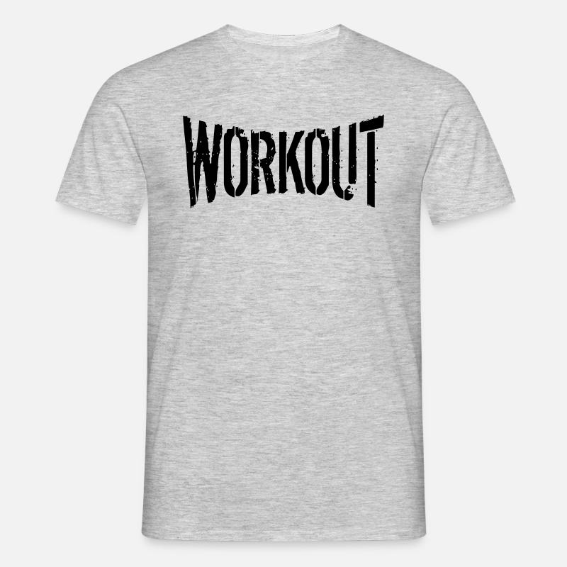 workout gym spray beast mode cool design tekst log - T-shirt til herrer - grå meleret