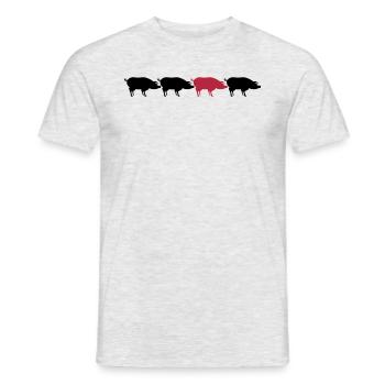 be different reihe muster design silhuette umriss - Männer T-Shirt - Grau meliert - Vorne - AI Model Male 178 dark (178cm)