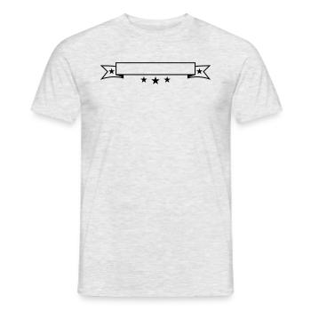 sterne verziert geschwungen banner design logo tex - Männer T-Shirt - Grau meliert - Vorne - AI Model Male 178 dark (178cm)